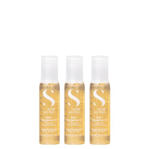 Kit de Ampola Alfaparf Milano Professional Semi Di Lino Illuminating Reconstruction SOS Oil 3 x 13 ml - Kit de Ampola Alfaparf Milano Semi Di Lino Illuminating Reconstruction SOS Oil 3 x 13 ml