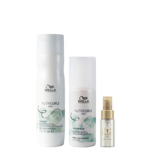 Kit Wella Professionals Nutricurls - Shampoo 250 ml + Leave- in 150 ml + Óleo Ligth 30 ml