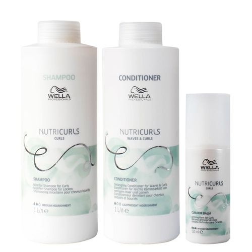 Kit Wella Professionals Nutricurls - Shampoo 1000 ml + Condicionador 1000 ml + Leave- in 150 ml