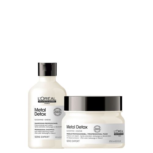 Kit L'Oréal Professionnel Serie Expert Metal Detox Shampoo 300 ml + Máscara 250 g - Kit L'Oréal Professionnel Serie Expert Metal Detox - Shampoo 300 ml + Máscara 250 g