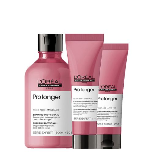 Kit L'Oréal Professionnel Serie Expert Pro Longer - Shampoo 300 ml + Condicionador 200 ml + Leave-in 150 ml