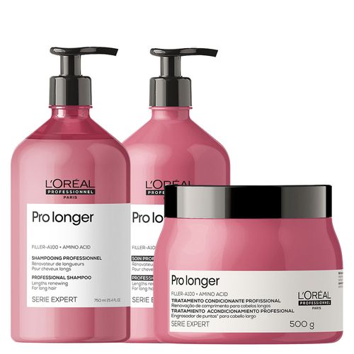 Kit L'Oréal Professionnel Serie Expert Pro Longer - Shampoo 750 ml + Condicionador 750 ml + Máscara 500 g