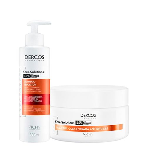 Kit Vichy Dercos kera Solutions - Shampoo 300 ml + Máscara de Reconstrução 200 ml