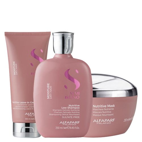 Kit Alfaparf Milano Professional Semi Di Lino Moisture - Shampoo 250 ml + Condicionador 200 ml + Máscara 200 ml - Kit Alfaparf Milano Semi Di Lino Moisture - Shampoo 250 ml + Condicionador 200 ml + Máscara 200 ml
