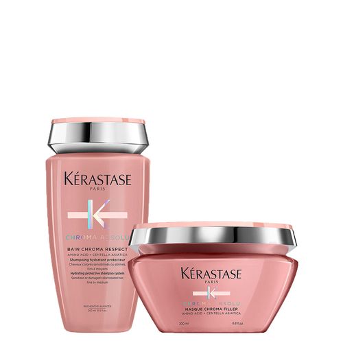 Kit Kérastase Chroma Absolu - Shampoo Respect 250 ml + Máscara Anti-Porosidade 200 ml