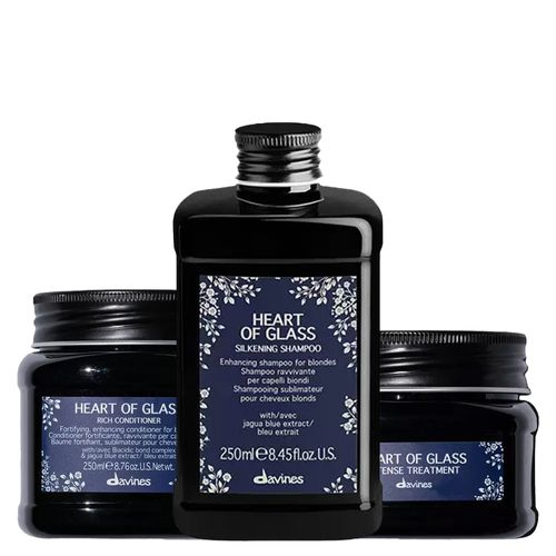 Kit Davines Heart Of Glass - Shampoo 250 ml + Condicionador 250 ml + Tratamento de Nutrição 150 ml