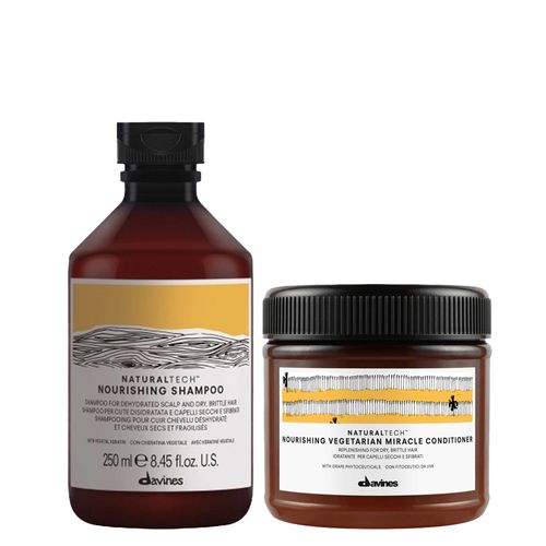Kit Davines Naturaltech Nourishing - Shampoo 250 ml + Condicionador 250 ml