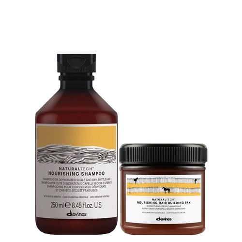 Kit Davines Naturaltech Nourishing - Shampoo 250 ml + Máscara Building Pak 250 ml