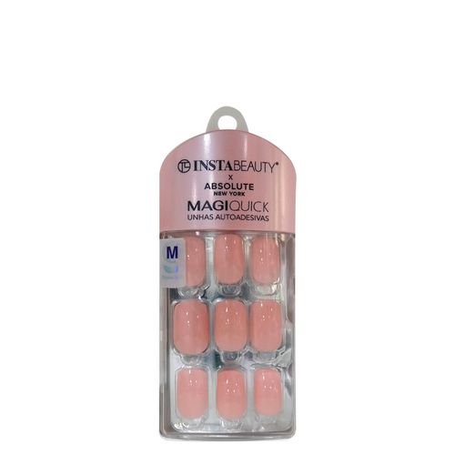 Unhas Postiças Média Autocolante Quadrada Pintada Absolute New York Magiquick Mocha Brown 24 Unidades