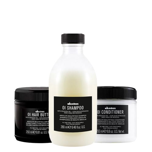 Kit Davines Oi - Shampoo 280 ml + Condicionador 250 ml + Manteiga Nutritiva 250 ml