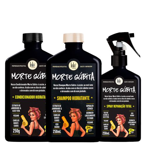 Kit Lola Cosmetics Hidratação Morte Súbita - Shampoo 250 ml + Condicionador 250 g + Leave-in 250 ml