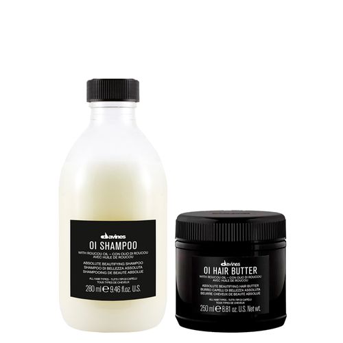 Kit Davines Oi - Shampoo 280 ml + Máscara de Nutrição 250 ml