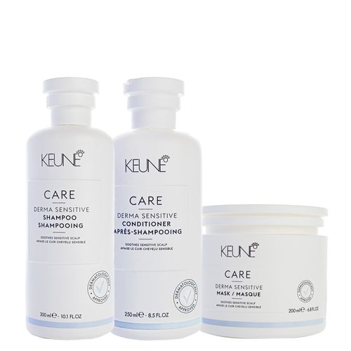 Kit Capilar Keune Derma Sensitive - Shampoo 300 ml + Condicionador 250 ml + Mascara de Hidratação 200 ml