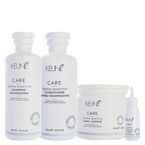 Kit Capilar Keune Derma Sensitive - Shampoo 300 ml + Condicionador 250 ml + Mascara de Hidratação 200 ml + Lotion 75 ml