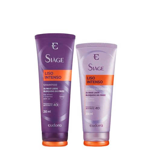 Kit Eudora Siàge Liso Intenso 4D - Shampoo 250 ml + Condicionador 200 ml