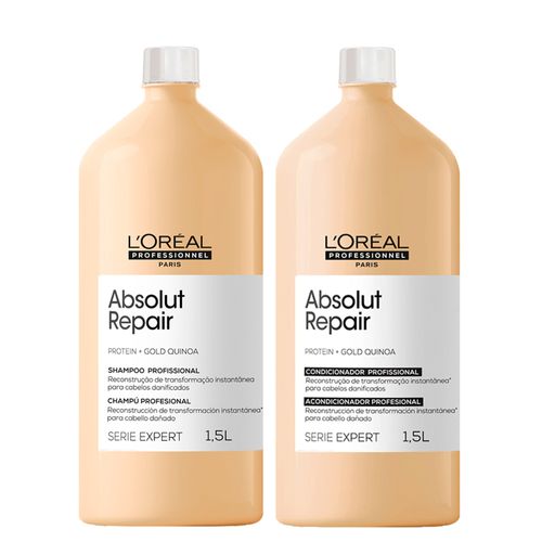Kit L'Oréal Professionnel Serie Expert Absolut Repair Gold Quinoa – Shampoo 1500 ml + Condicionador 1500 ml