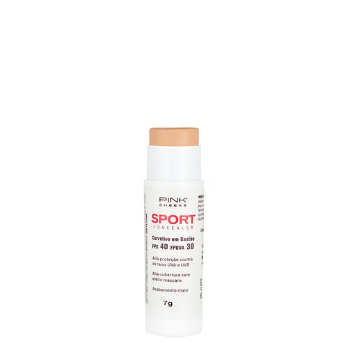 Corretivo em Bastão Cremoso com Protetor Solar Natural Pink Cheeks Sport Concealer FPS 40 FPUVA 30 C20 7 g