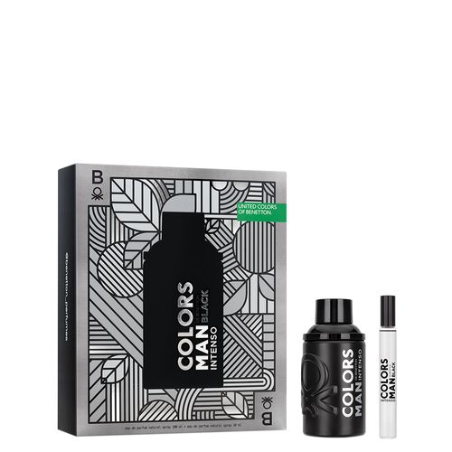 Kit Perfume United Colors of Benetton Man Black Intenso Masculino Eau de Parfum 100 ml + Miniatura 10 ml