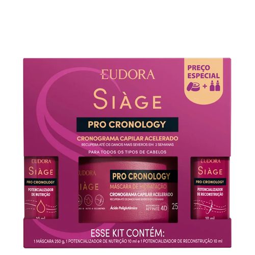 Kit Eudora Siàge Pro Cronology Cronograma Capilar Acelerado - 3 Produtos