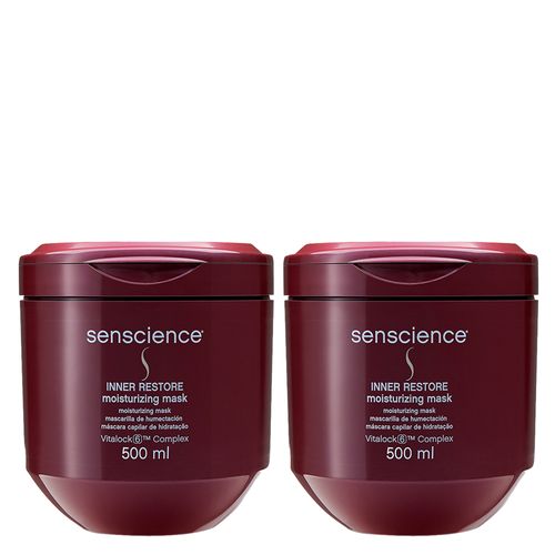 Kit Senscience Inner Restore Moisturizing - Máscara de Hidratação 500 ml - 2 Unidades