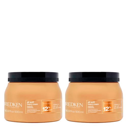 Kit Redken All Soft Heavy - Máscara de Hidratação 500 ml - 2 Unidades