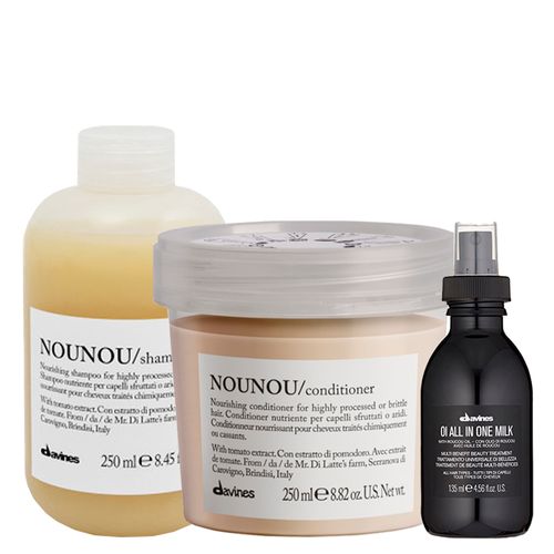 Kit Davines Essential Haircare Nounou - Shampoo 250 ml + Condicionador 250 ml + Oi All In One Milk 135 ml - Kit Davines Essential Haircare Nounou - Shampoo 250ml + Condicionador 250m + Oi All In One Milk 135 Ml
