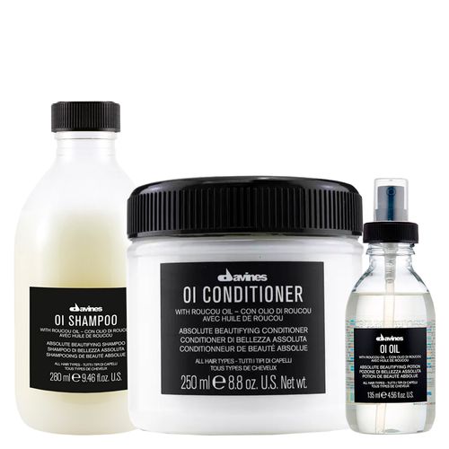 Kit Davines Essential Haircare Oi - Shampoo 280 ml + Condicionador 250 ml + Oi Oil 135 ml - Kit Davines Essential Haircare Oi - Shampoo 280ml + Condicionador 250ml + Oi Oil 135ml