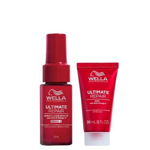 Kit Wella Professionals Ultimate Repair - Máscara 30 ml + Leave-In 30 ml - Kit Wella Professionals Ultimate Repair - Máscara 30ml + Leave-In 30ml