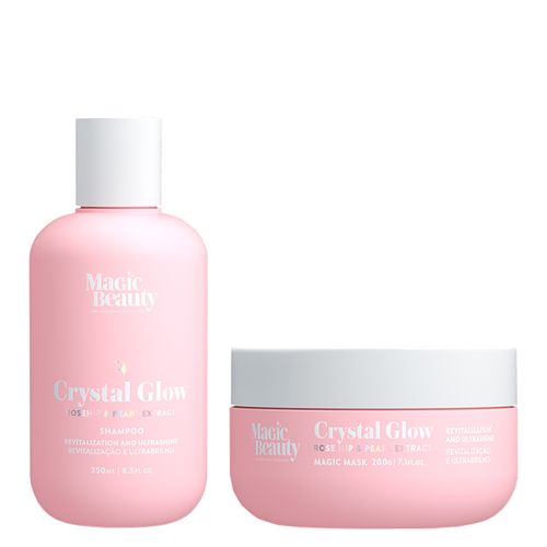 Kit Magic Beauty Crystal Glow - Shampoo 250 ml + Máscara 200 g - Kit Magic Beauty Crystal Glow - Shampoo 250ml + Máscara 200g