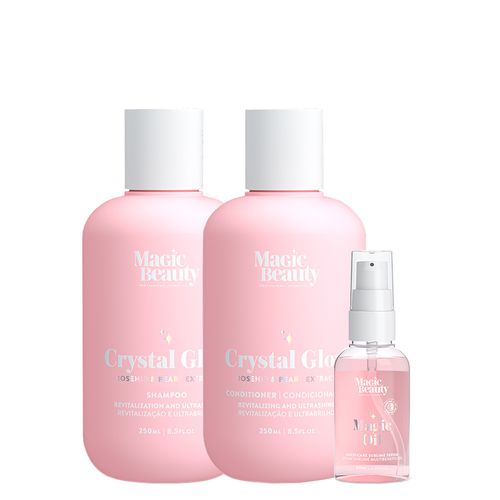 Kit Magic Beauty Crystal Glow - Shampoo 250 ml + Condicionador 250 ml + Sérum 60 ml - Kit Magic Beauty Crystal Glow - Shampoo 250ml + Condicionador 250ml +sérum 60ml