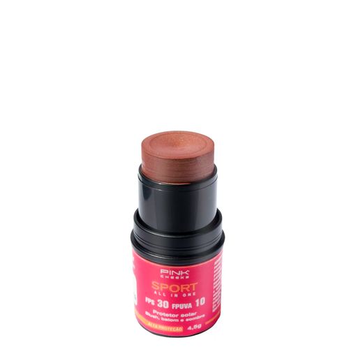 Blush em Bastão Cremoso com Protetor Solar Semi Matte Pink Cheeks Sport All In One FPS 30 FPUVA 10 Terracota 4,5 g