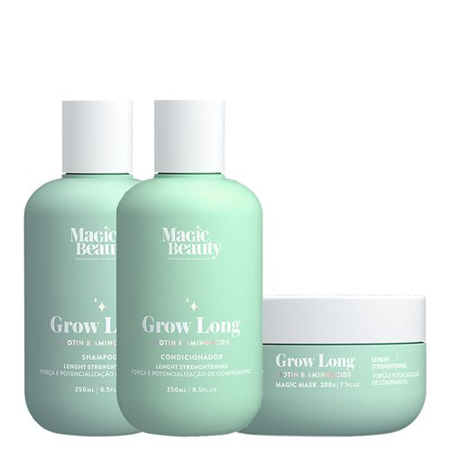 Kit Magic Beauty Grow Long - Shampoo 250 ml + Condicionador 250 ml + Máscara 200 g - Kit Magic Beauty Grow Long - Shampoo 250ml + Condicionador 250ml + Máscara 200g
