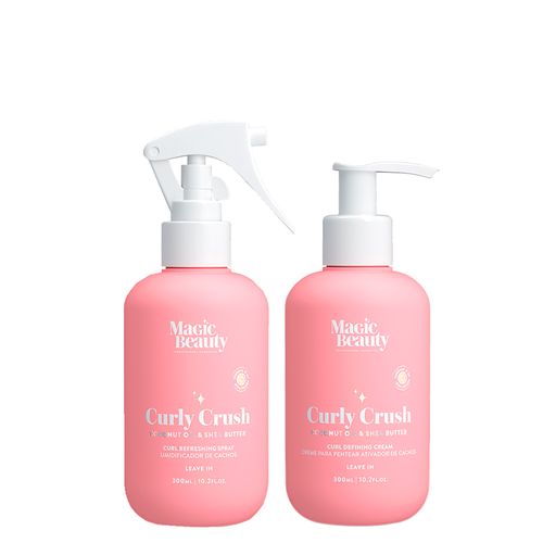Kit Magic Beauty Curly Crush - Creme Para Pentear E Ativador 300ml + Umidificador De Cachos 300ml - Kit Magic Beauty Curly Crush - Creme Para Pentear e Ativador 300ml + Umidificador de Cachos 300ml