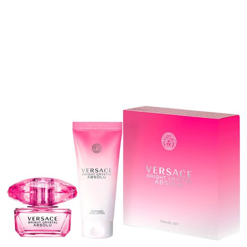 Kit Perfume Versace Bright Crystal Absolu Wom Eau de Parfum Feminino 50 ml + Loção Corporal 100 ml