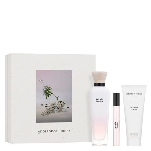 Kit Perfume Adolfo Dominguez Jazmín Tonka Eau de Parfum Feminino 120 ml + Creme Corporal 75 ml + Miniatura 10 ml