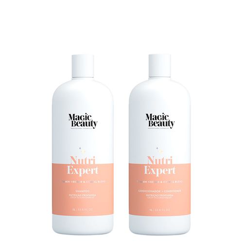 Kit Magic Beauty Nutri Expert Vitamin Nectar - Shampoo 1000 ml + Condicionador 1000 ml - Kit Magic Beauty Nutri Expert Vitamin Nectar - Shampoo 1000ml+ Condicionador 1000ml