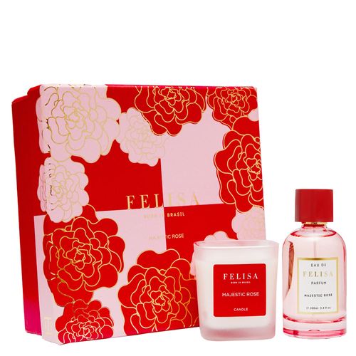 Kit Perfume Majestic Rose Eau de Parfum Feminino 100 ml + Vela Perfumada 150 g