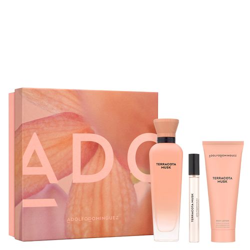 Kit Perfume Adolfo Dominguez Terracota Musk Eau de Parfum Feminino 120 ml + Creme Corporal 75 ml + Miniatura 10 ml