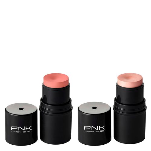 Kit Pink Cheeks - Blush Em Bastão Cremoso Sport All In One Fps 30 Fpuva 10 Soft Peach 4,5 g + Iluminador Em Bastão Cremoso Champagne 4,5 g