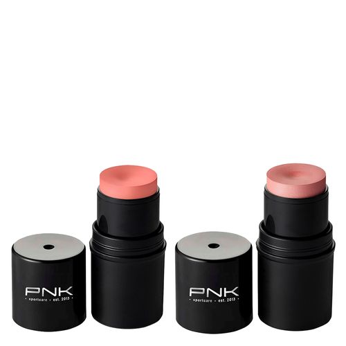 Kit Pink Cheeks - Blush Em Bastão Cremoso Sport All In One Fps 30 Fpuva 10 Soft Peach 4,5g + Iluminador Em Bastão Cremoso Rose 4,5g
