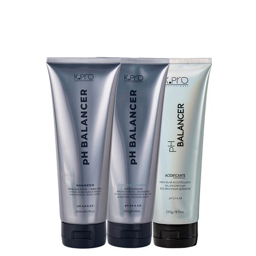 Kit K-Pro Profissional Ph Balancer - Shampoo 240 ml + Condicionador 240 g + Acidificante 230 g
