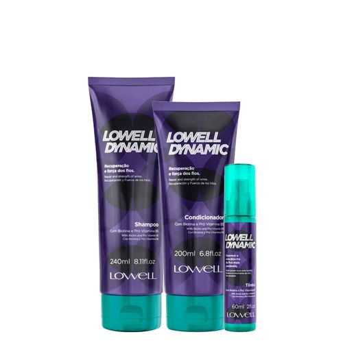Kit Lowell Dynamic - Shampoo 240 ml + Condicionador 200 ml + Tônico 60 ml