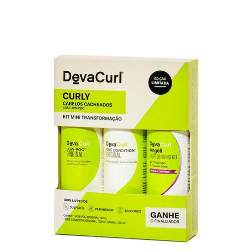 Kit Deva Curl Low-Poo Original Cabelos Cacheados - Shampoo 120 ml + Condicionador 120 ml + Gel 120 ml