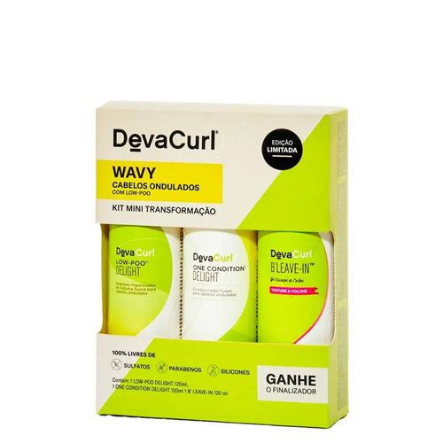 Kit Deva Curl Delight Cabelos Ondulados - Shampoo 120 ml + Condicionador 120 ml + Leave-In 120 ml