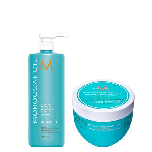 Kit Moroccanoil Hydration Shampoo 1000ml + Máscara 500ml
