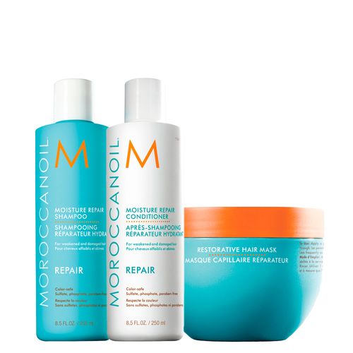 Kit Moroccanoil Moisture Repair - Shampoo 250 ml + Condicionador 250 ml + Máscara 250 g