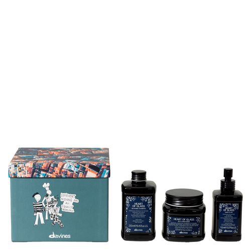 Kit Davines Heart of Glass - Shampoo 250 ml + Condicionador 250 ml + Leave-In 150 ml - Kit Davines Heart Of Glass - Shampoo 250ml + Condicionador 250ml + Leave-In 150ml