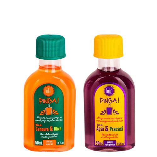 Kit Lola From Rio - Óleo Pinga! Cenoura & Oliva 50 ml + Óleo Pinga! Açai & Pracaxi 50 ml
