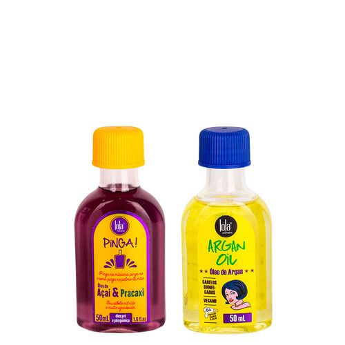 Kit Lola From Rio - Leave-In Argan Oil 50 ml + Óleo Pinga! Açai & Pracaxi 50 ml