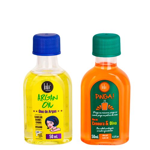 Kit Lola From Rio - Leave-In Argan Oil 50 ml + Óleo Pinga! Cenoura & Oliva 50 ml